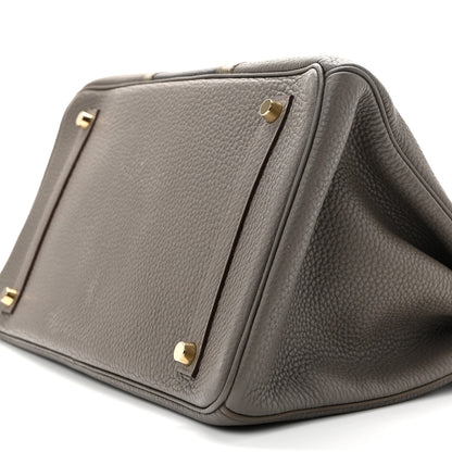 Taurillon Clemence Lizard Club Birkin 35 Etain Graphite