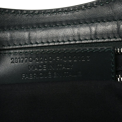 Smooth Calfskin Metallic Patent Giant 12 Silver Hardware City Vert Poker Fonce