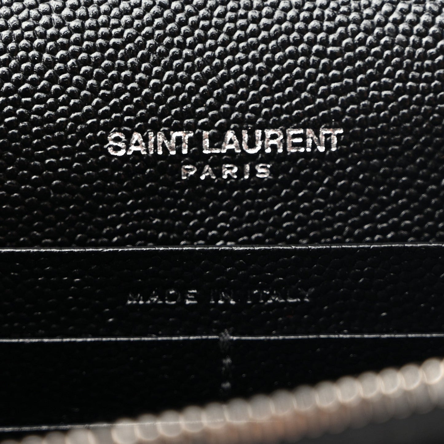 Grain De Poudre Matelasse Chevron Monogram Chain Wallet Black