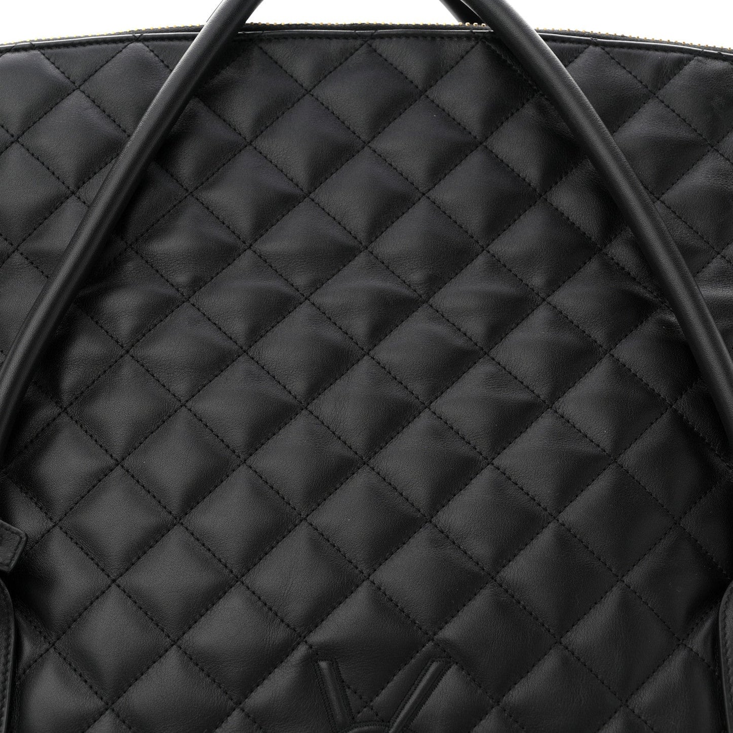 Calfskin Quilted ES Giant Travel Bag Black