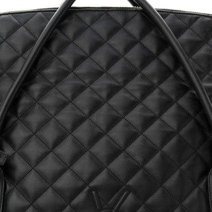 Calfskin Quilted ES Giant Travel Bag Black