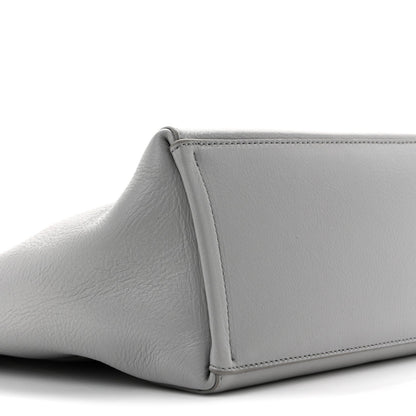 Calfskin Voyou Small North South Tote  Light Grey