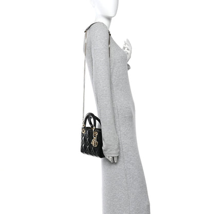 Patent Cannage Mini Lady Dior Black