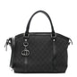 Nylon Monogram Medium GG Charm Dome Satchel Black