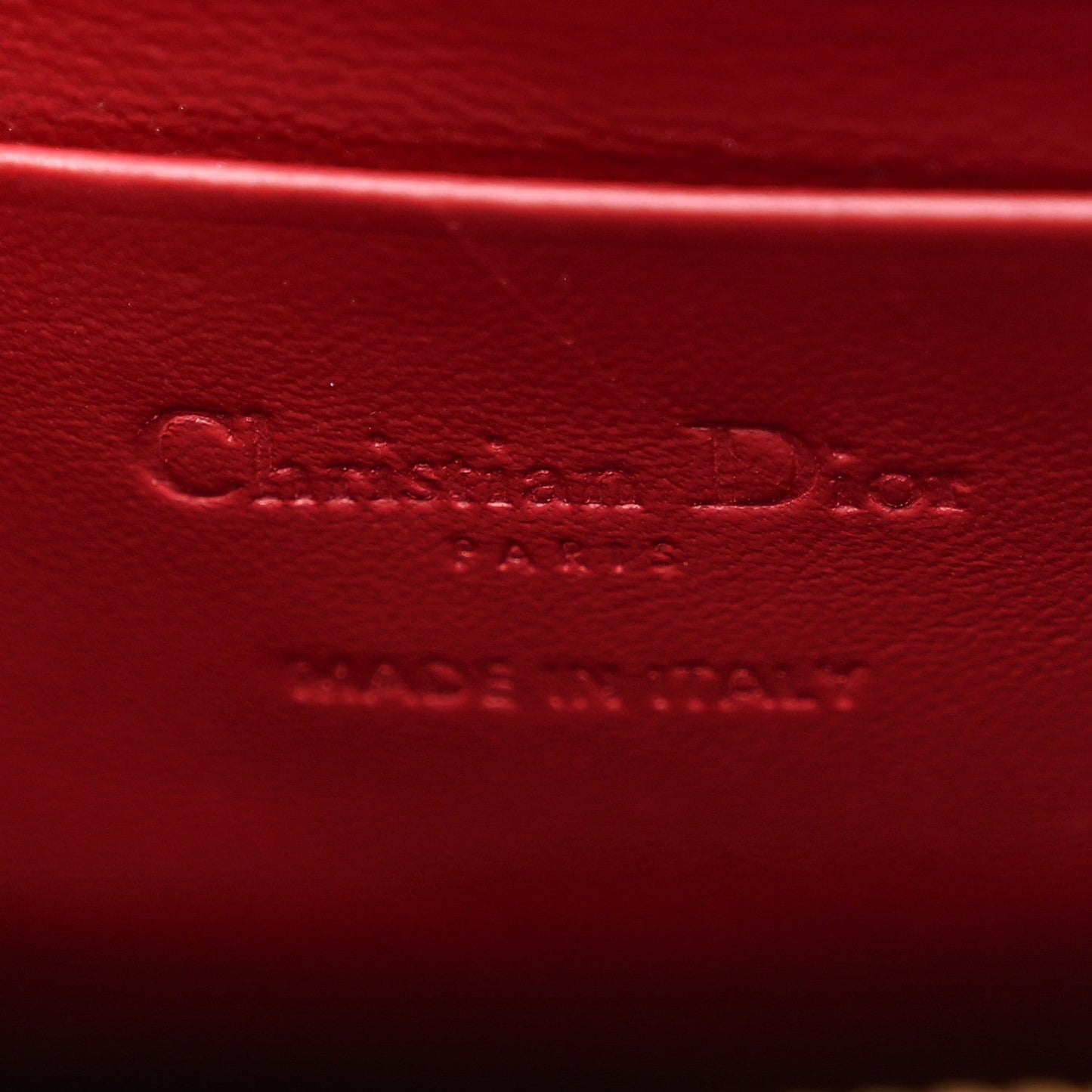 Patent Cannage Lady Dior Phone Holder Red