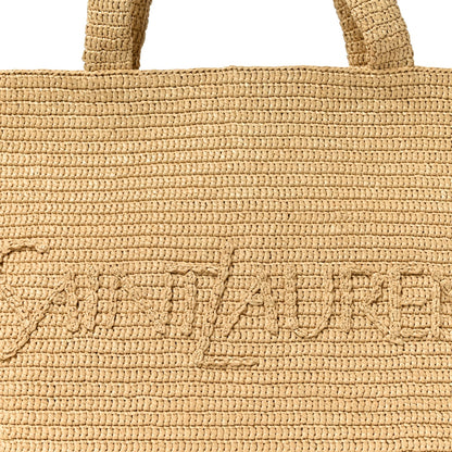 Raffia Logo Tote Naturel