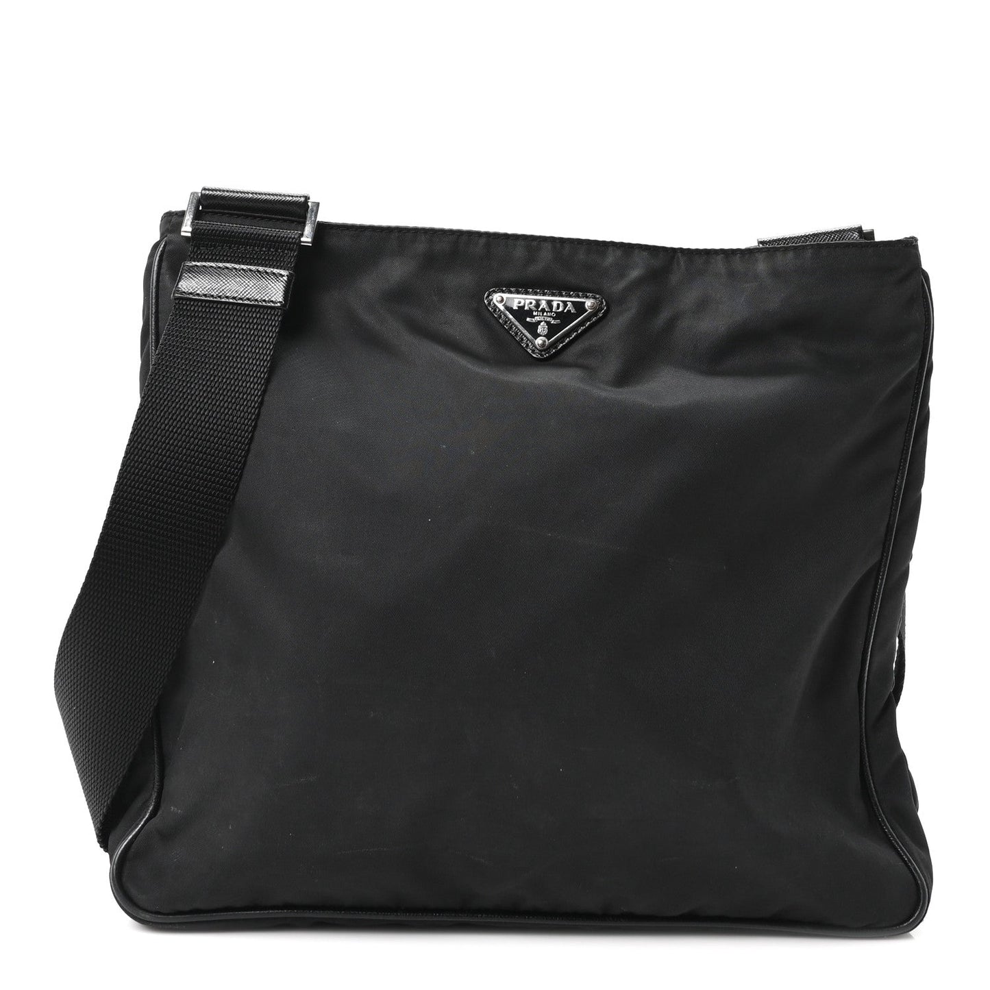 Tessuto Nylon Saffiano Small Crossbody Bag Black