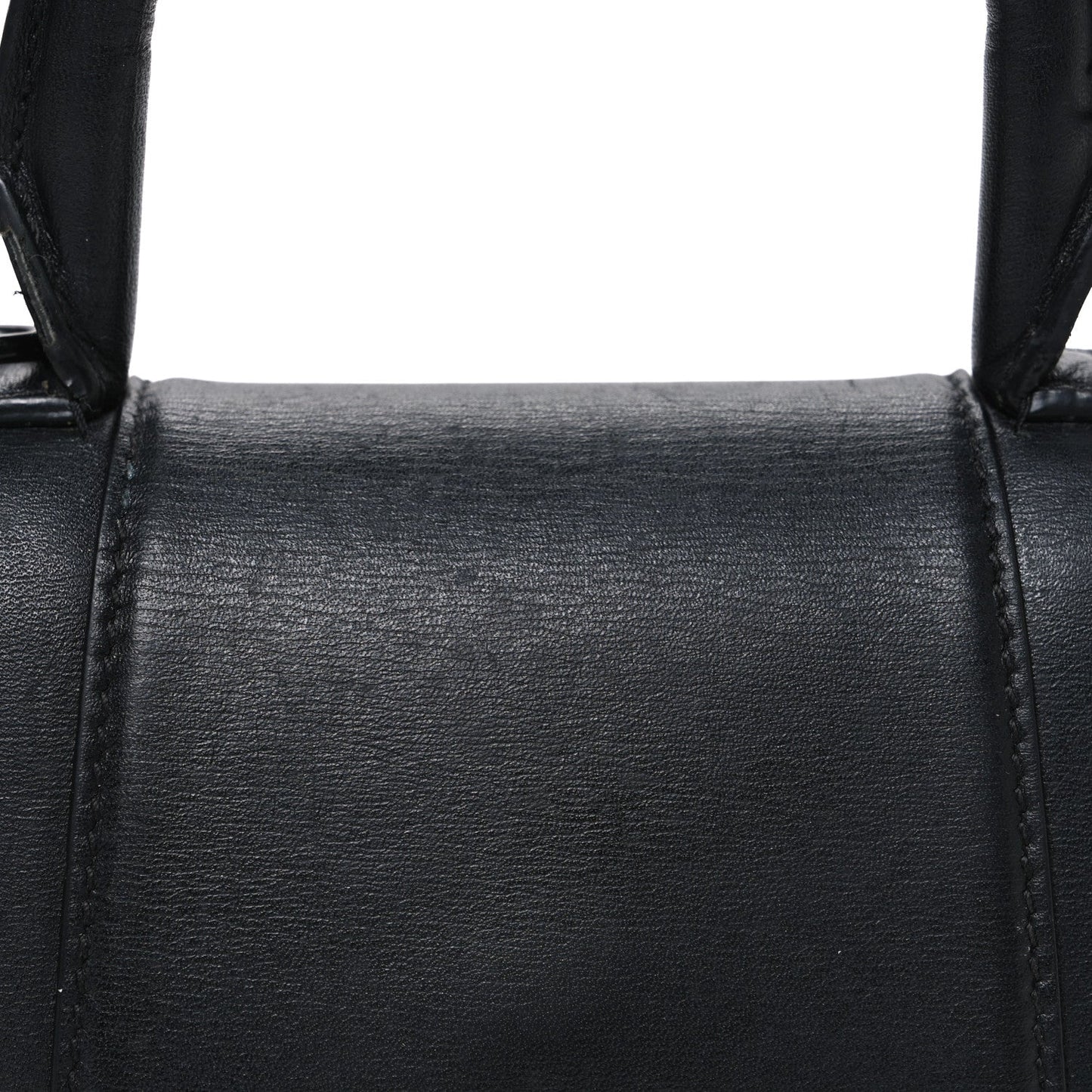 Shiny Box Calfskin Strass Hourglass Top Handle Bag XS Black