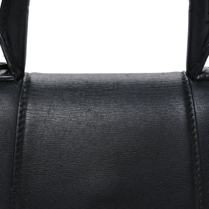 Shiny Box Calfskin Strass Hourglass Top Handle Bag XS Black