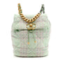 Tweed Quilted Chanel 19 Backpack Green Pink