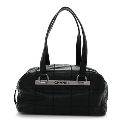 Caviar Square Stitched Bowler Black