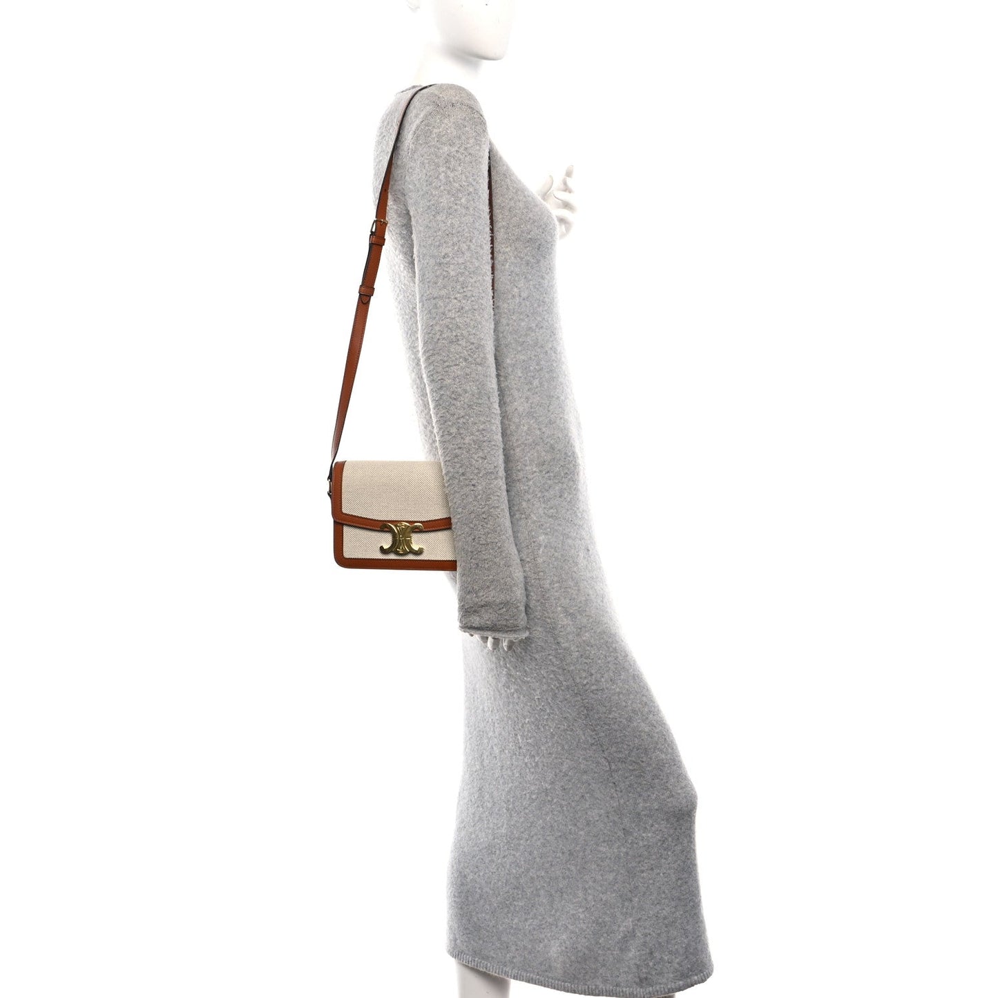 Textile Natural Calfskin Teen Triomphe White Tan