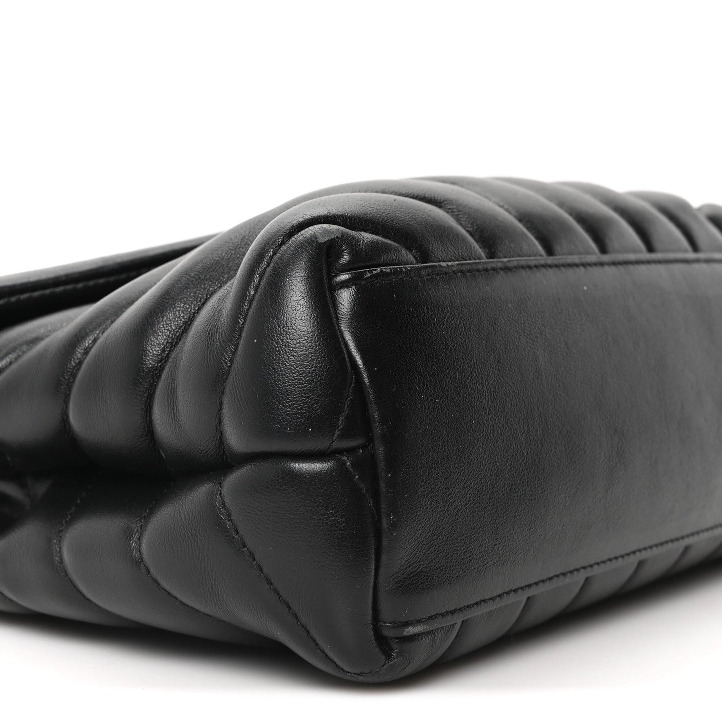 Calfskin Y Quilted Monogram Small Loulou Chain Satchel Black