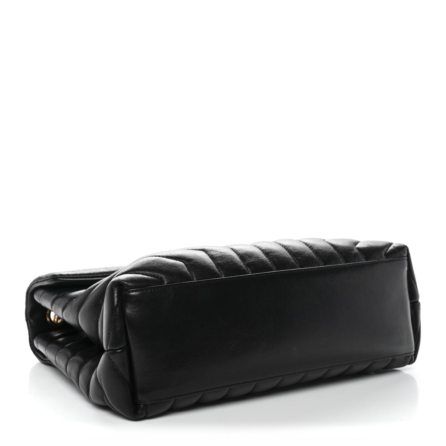 Calfskin Y Quilted Monogram Medium Loulou Chain Satchel Black