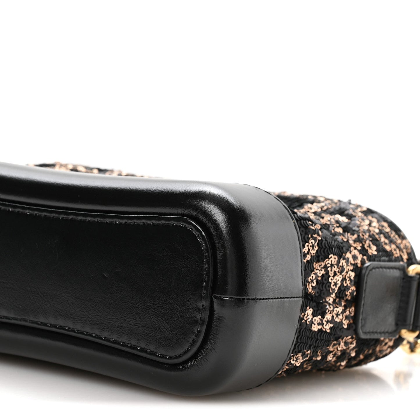 Sequin Calfskin Small Gabrielle Hobo Black Gold