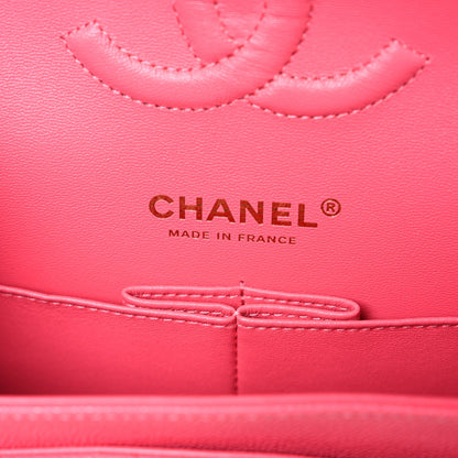 Caviar Quilted Medium Double Flap Pink