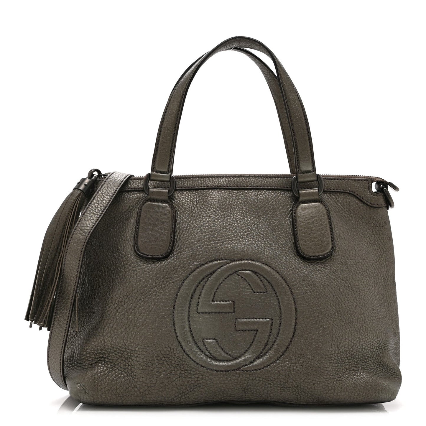 Metallic Cellarius Calfskin Small Soho Top Handle Satchel Sasso