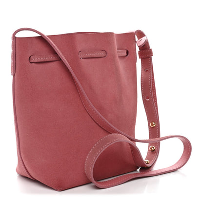 Suede Mini Mini Bucket Bag Blush