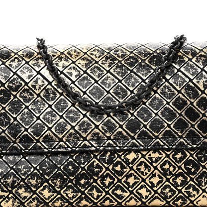Calfskin Intrecciomirage Embossed Butterfly Chain Crossbody Black Gold