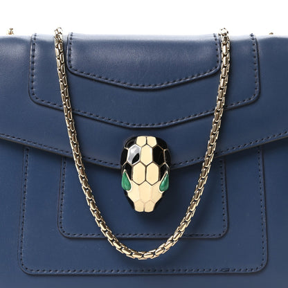 Calfskin Small Serpenti Forever Snake Strap Crossbody Bag Blue