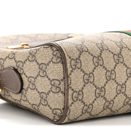 GG Supreme Monogram Web Small Ophidia Shoulder Bag Brown