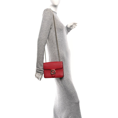 Dollar Calfskin Small Interlocking G Shoulder Bag Red