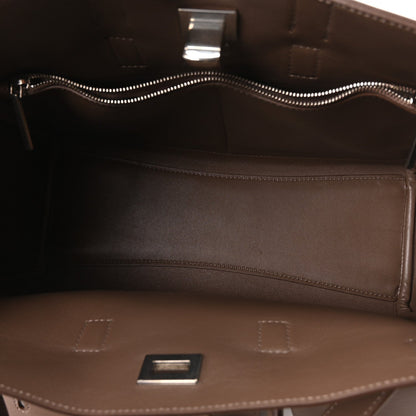 Smooth Calfskin Small Bel Air Carry All Bag Dark Taupe