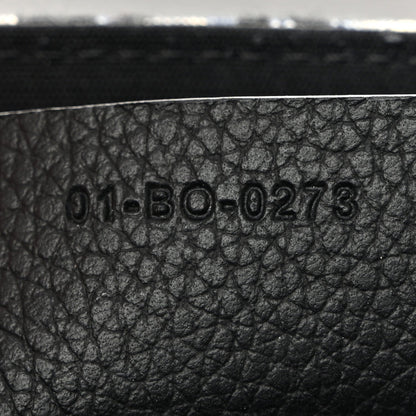 Oblique Jacquard Grained Calfskin Small Saddle Messenger Bag Beige Black