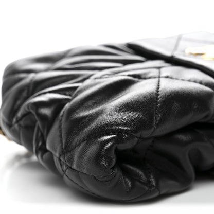Lambskin Quilted Mini Bow Bag Black