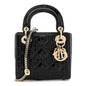 Patent Cannage Mini Lady Dior Black