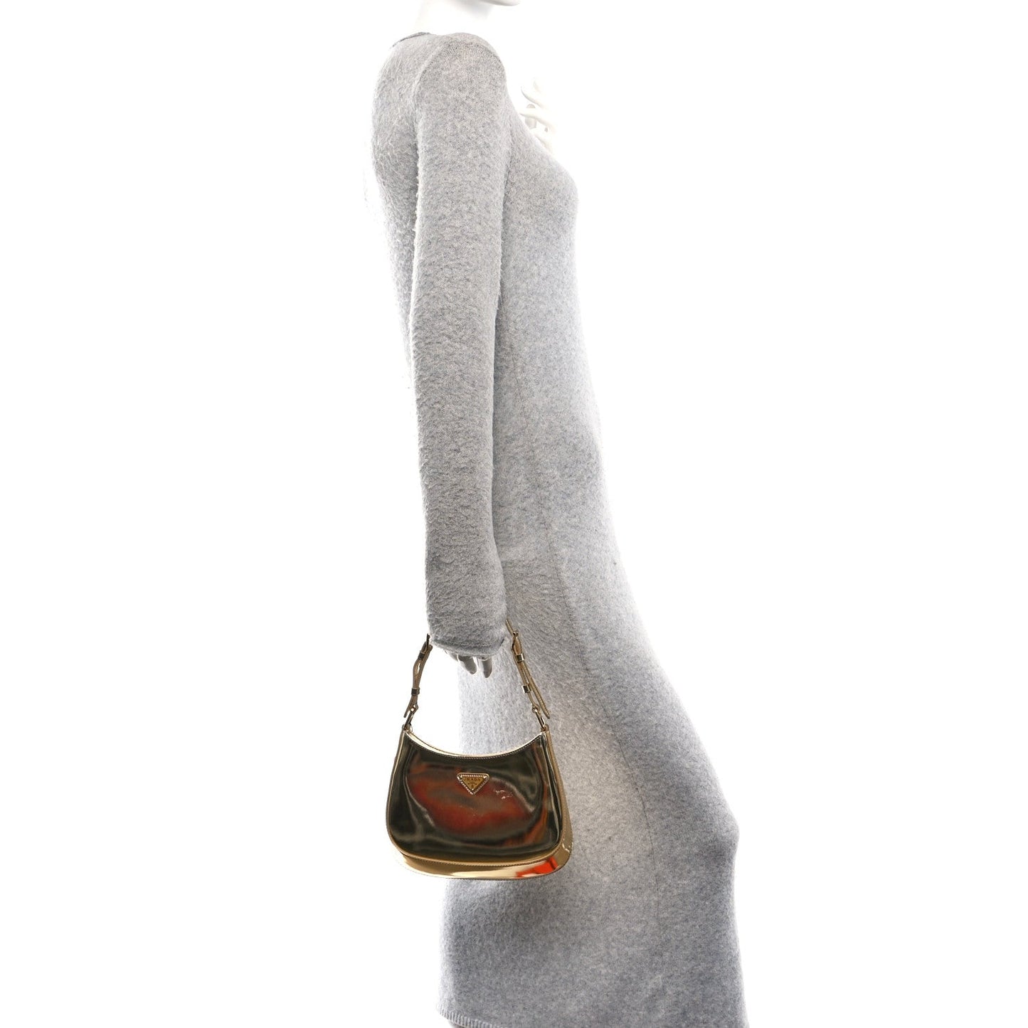 Spazzolato Cleo Adjustable Strap Shoulder Bag Platino