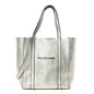 Metallic Goatskin Logo XXS Everyday Tote Argent Black
