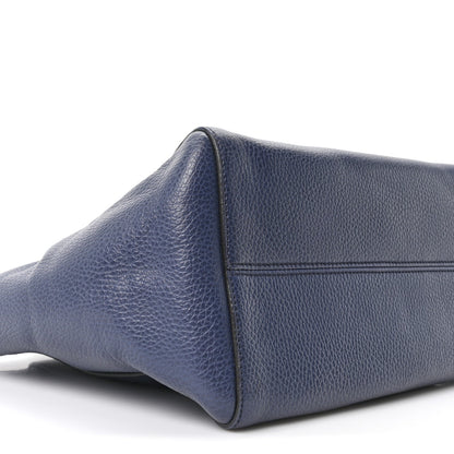 Dollar Calfskin Small Swing Tote Classic Marine Deep Cobalt