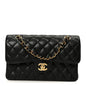 Caviar Quilted Small Double Flap Black