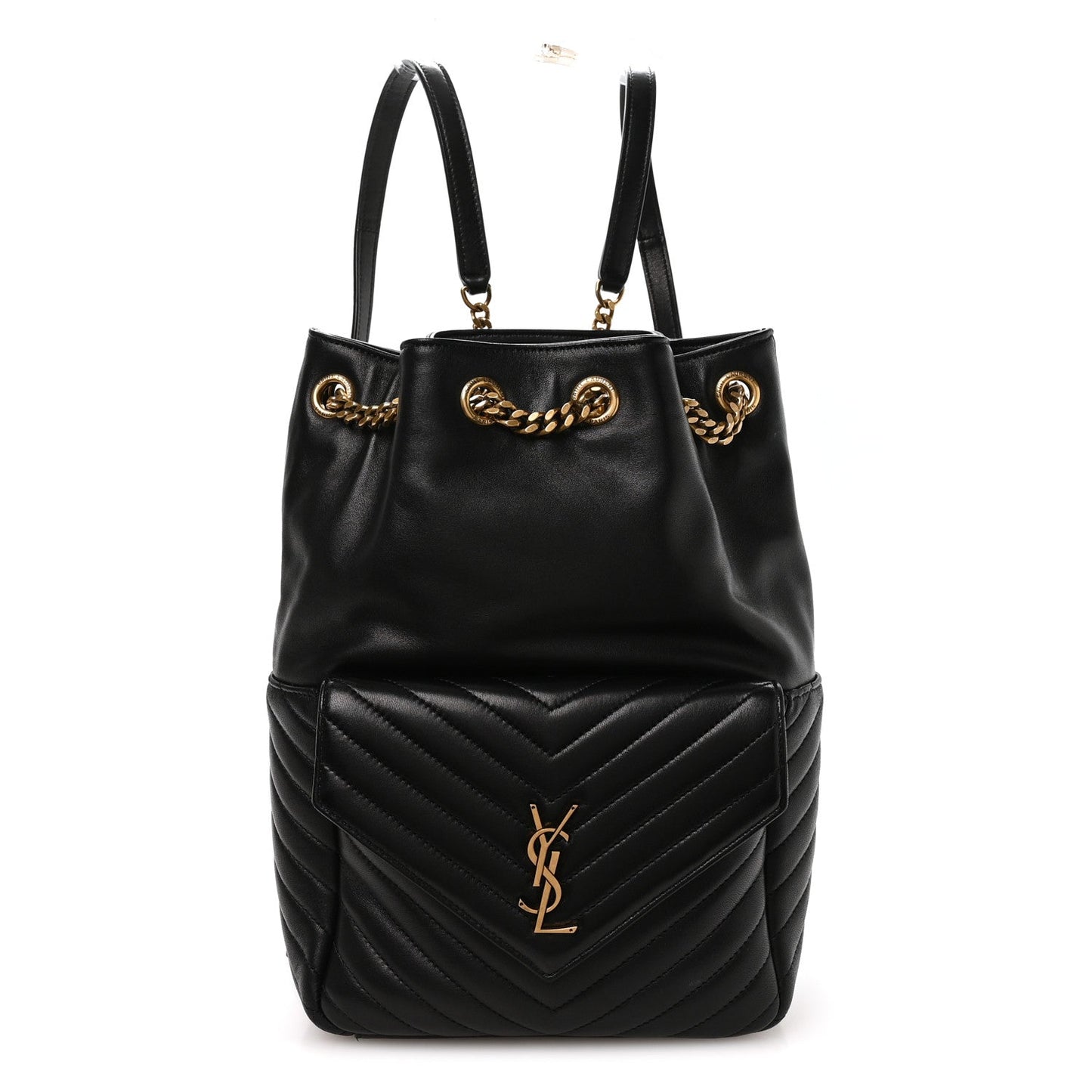 Lambskin Matelasse Monogram Joe Backpack Black