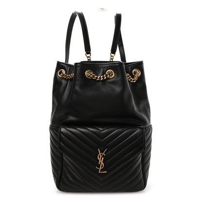 Lambskin Matelasse Monogram Joe Backpack Black