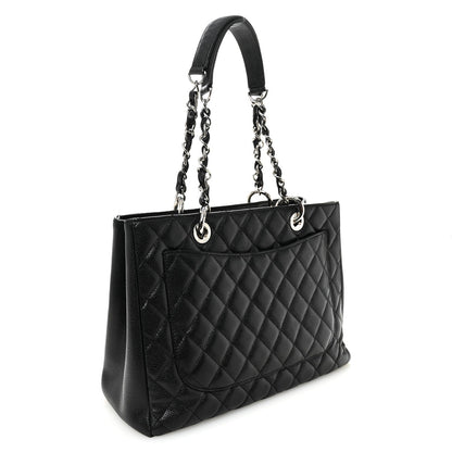 Caviar Quilted Grand Shopping Tote GST Black
