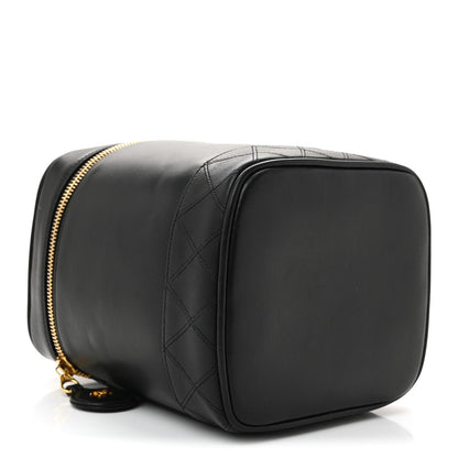 Lambskin Vanity Cosmetic Bag Black