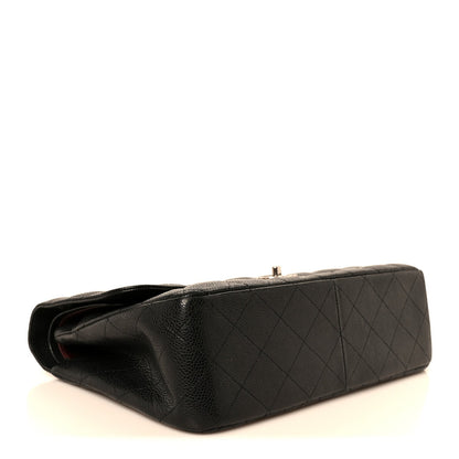 Caviar Quilted Jumbo Double Flap Black