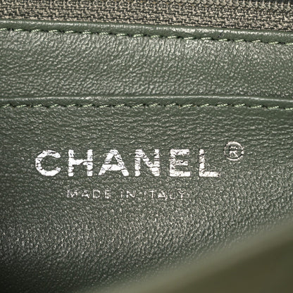 Lambskin Quilted Mini Rectangular Flap Green
