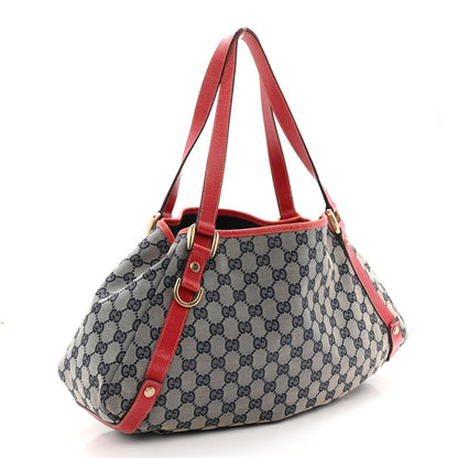 Monogram Medium Abbey Shoulder Bag Navy Red