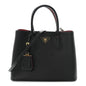 Saffiano Cuir Medium Double Bag Black Fuoco