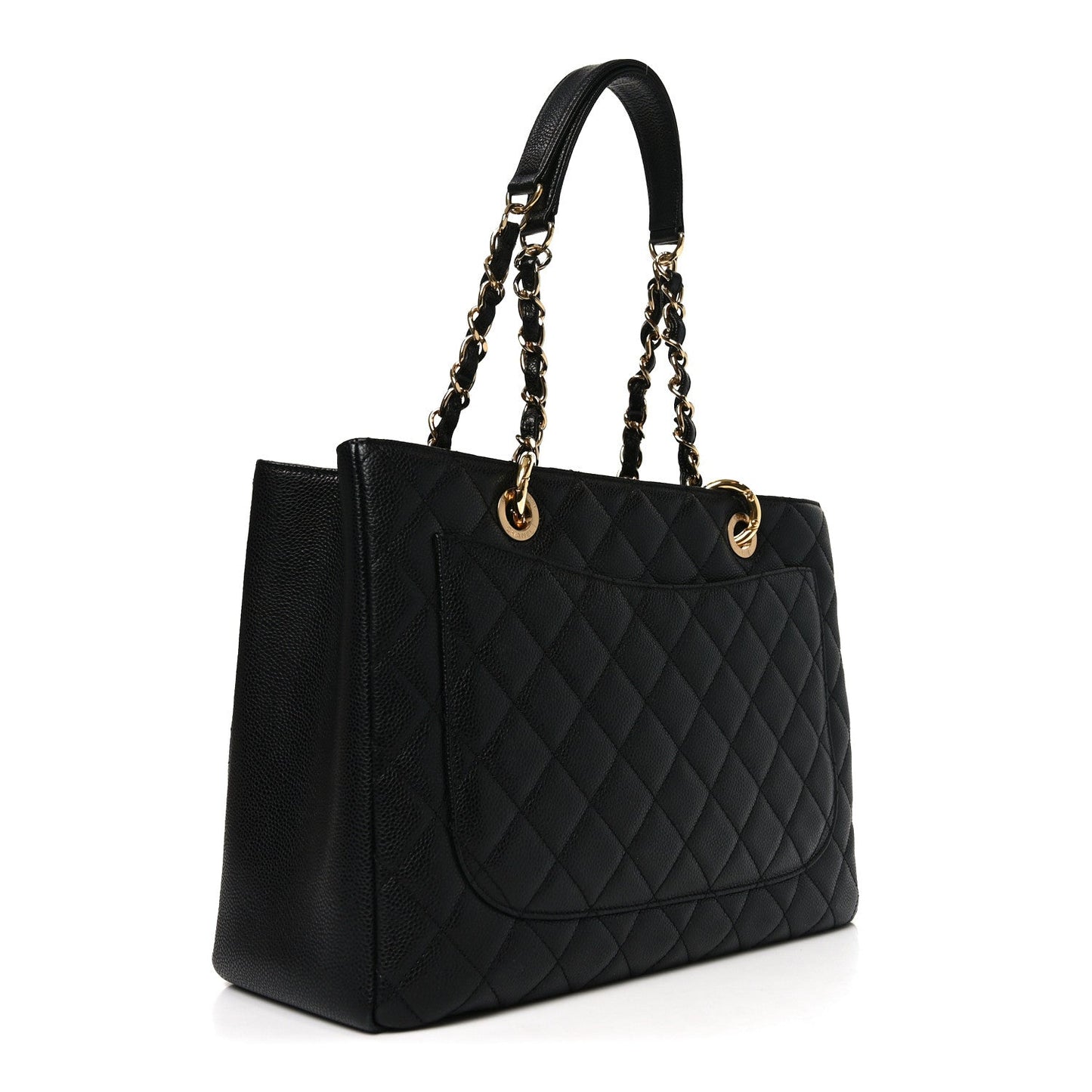Caviar Quilted Grand Shopping Tote GST Black