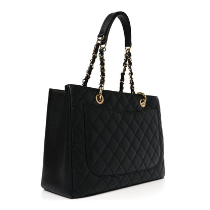 Caviar Quilted Grand Shopping Tote GST Black