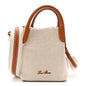 Cotton Linen Calfskin Micro Bale Bag Natural Warm Tan