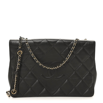 Lambskin Quilted Large Diamond CC Flap Black