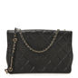 Lambskin Quilted Large Diamond CC Flap Black