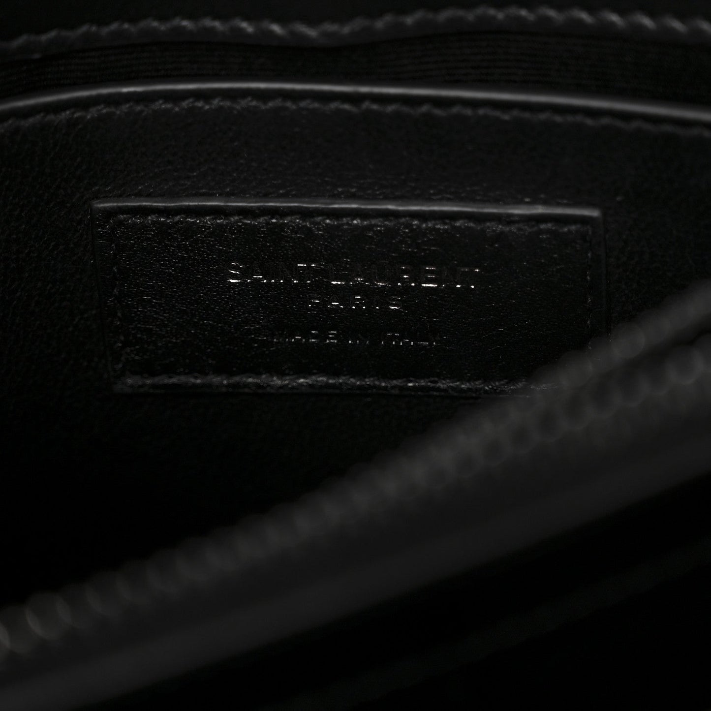 Calfskin Y Quilted Monogram Monochrome Small Loulou Chain Satchel Black