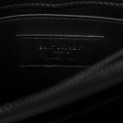 Calfskin Y Quilted Monogram Monochrome Small Loulou Chain Satchel Black
