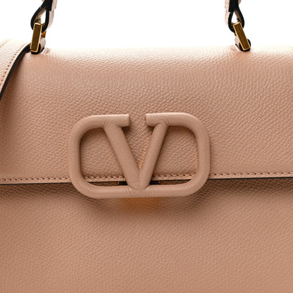 Grainy Calfskin Small VSling Top Handle Bag Poudre